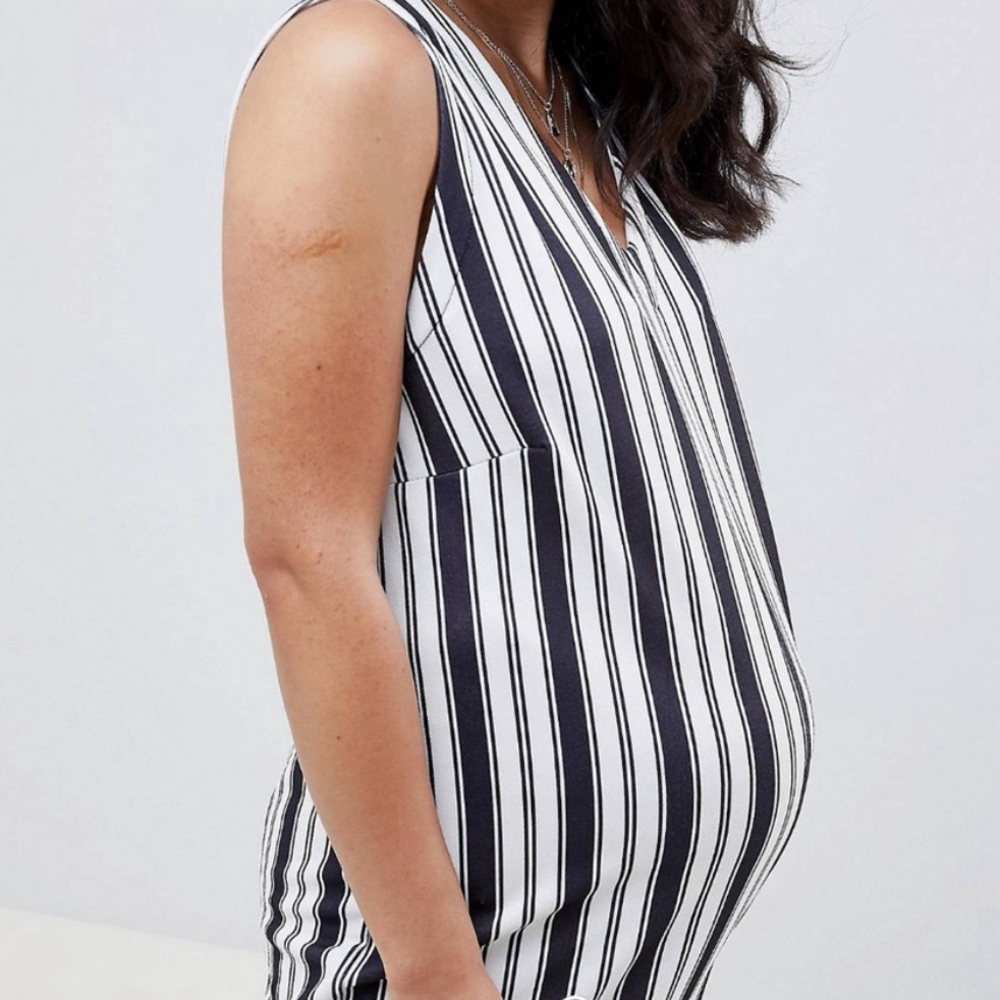 Bluebelle Black and White Striped Jumpsuit - Maternity - Picture 7 of 7